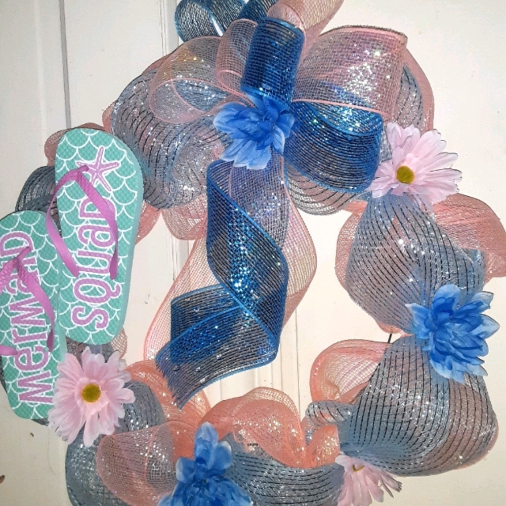 Peach n blue